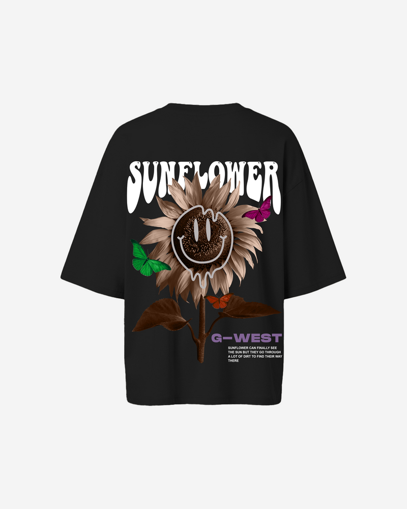 G West Oversized Sunflower Life Style T Shirt - WOMEN