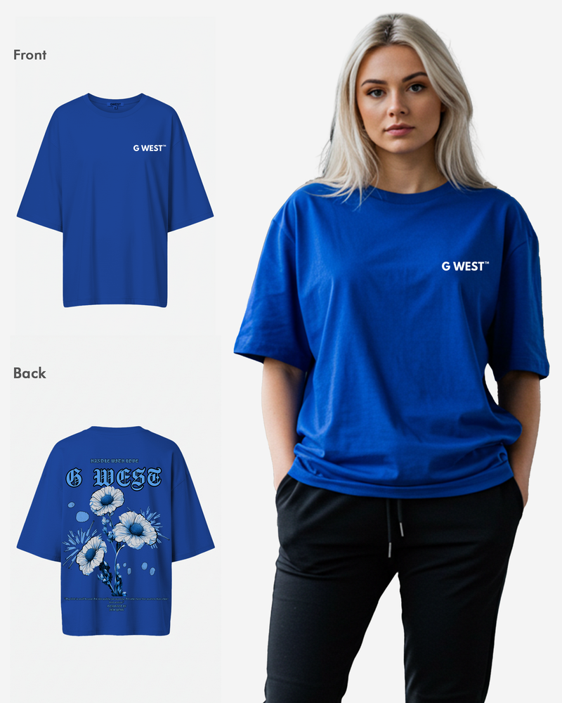 G West Oversized Blue Garden Tee - WOMEN