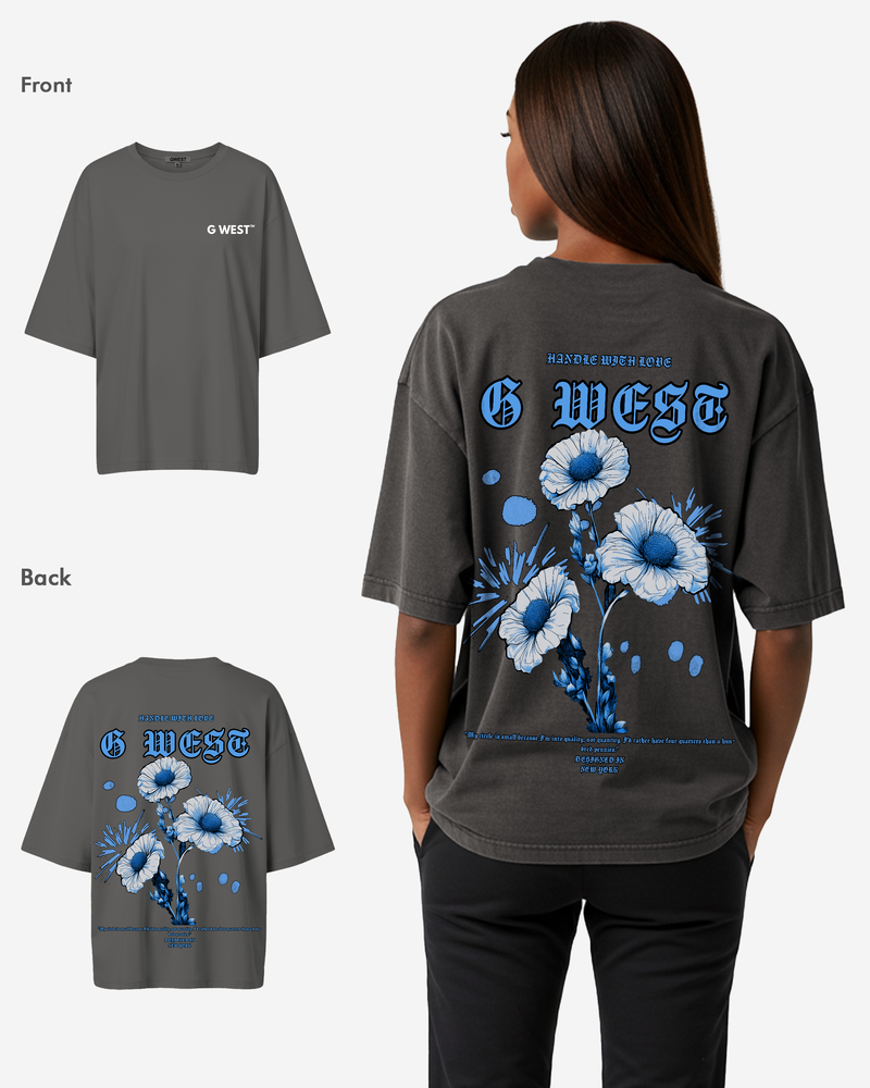 G West Oversized Blue Garden Tee - WOMEN