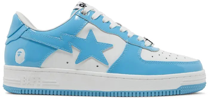 Bape Bapsta patent leather blue white - Komplexboutique.com