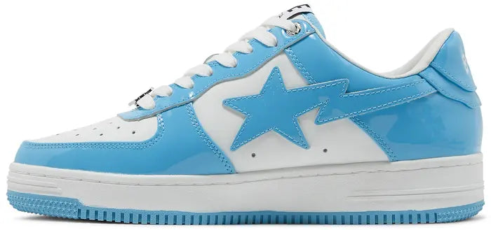 Bape Bapsta patent leather blue white - Komplexboutique.com