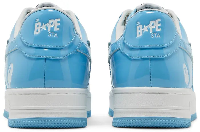 Bape Bapsta patent leather blue white - Komplexboutique.com