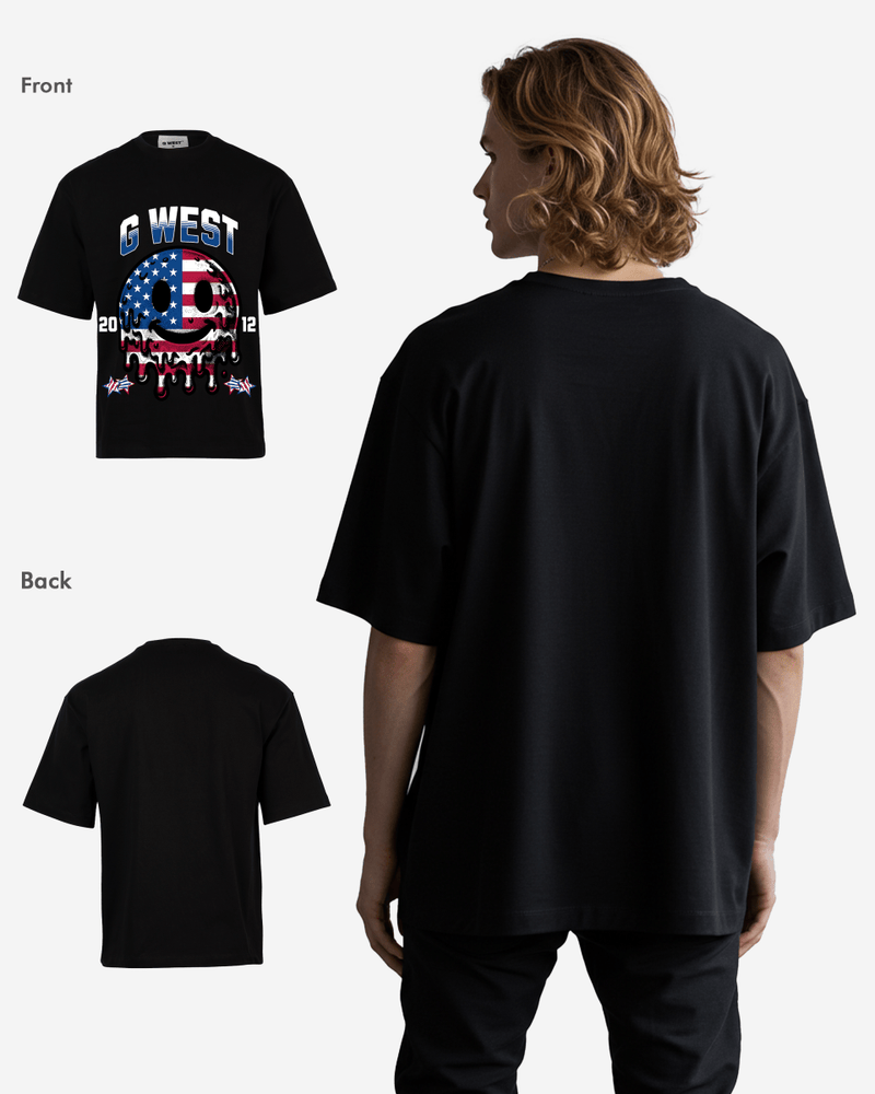 G WEST AMERICAN FLAG Oversized TEE -  GWJMT9311