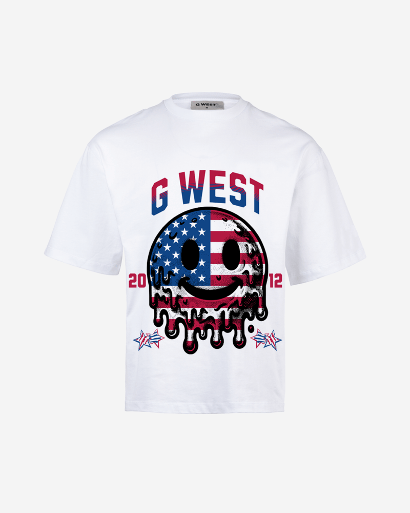G WEST AMERICAN FLAG Oversized TEE -  GWJMT9311
