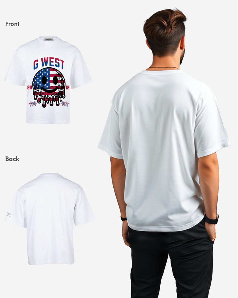 G WEST AMERICAN FLAG Oversized TEE -  GWJMT9311