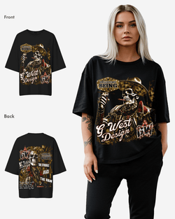 G West Being Enlightened Acid Wash Premium Oversized Tee - WOMEN