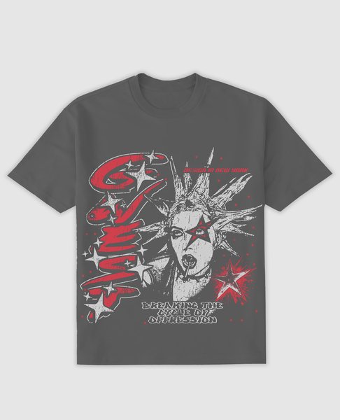 G West Breaking the Cycle Acid Wash Oversized  Tee