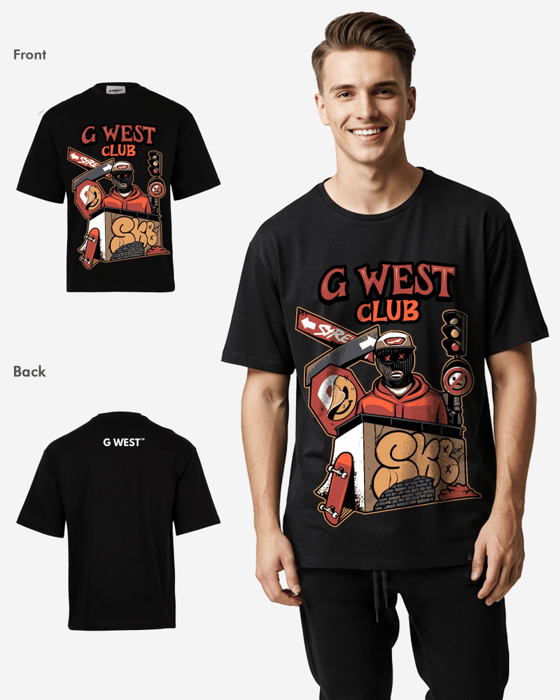 G WEST CLUB Oversized TEE GWROJMT27