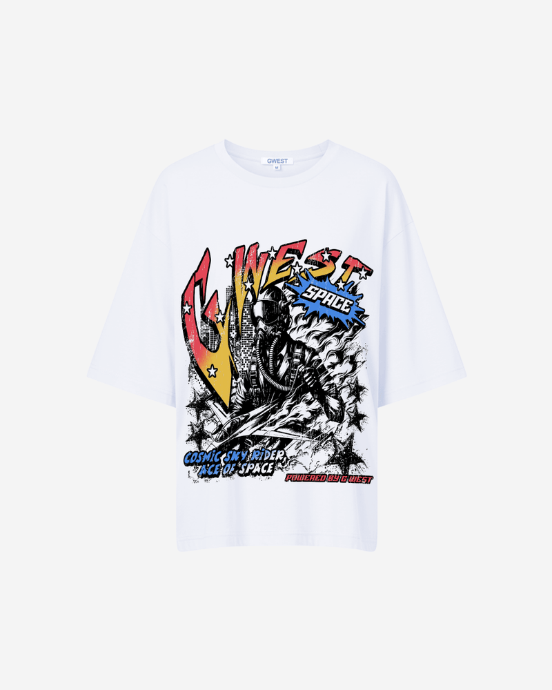 G West Cosmic Sky Ride Double Hit Premium Oversized Tee  - WOMEN