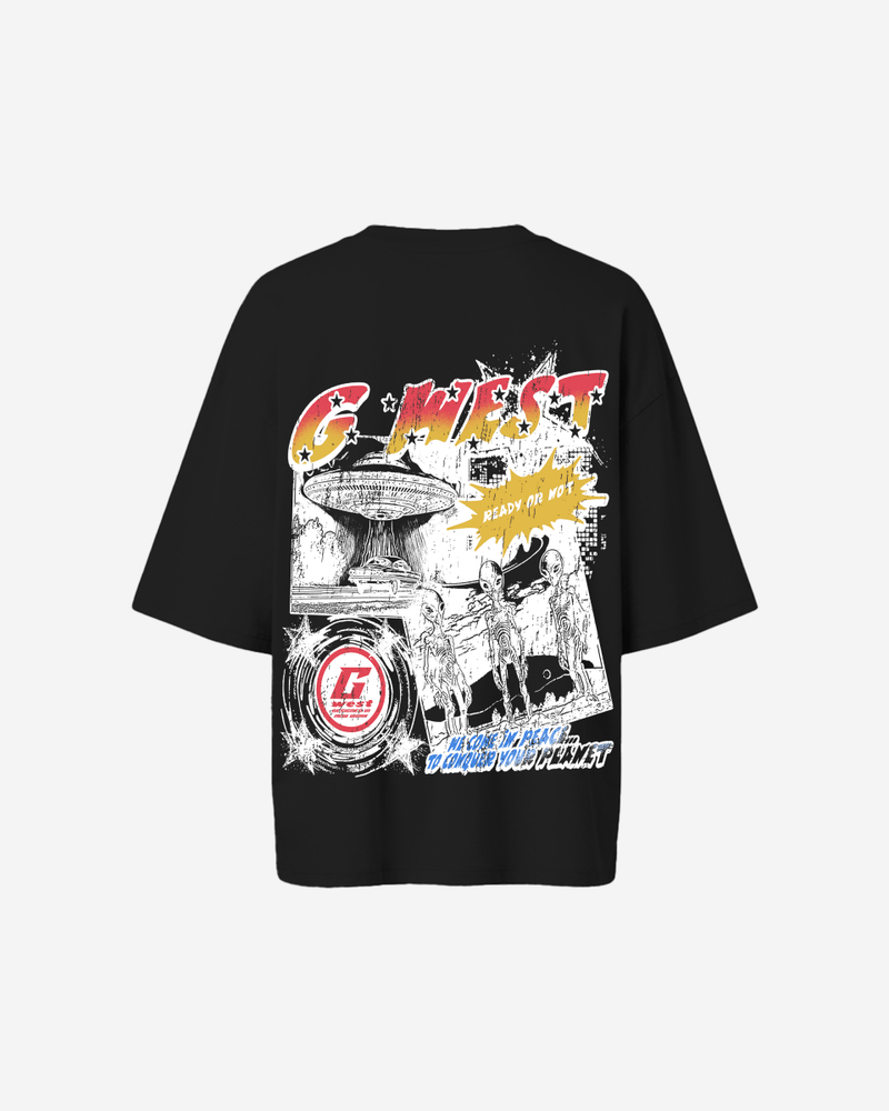 G West Cosmic Sky Ride Double Hit Premium Oversized Tee  - WOMEN