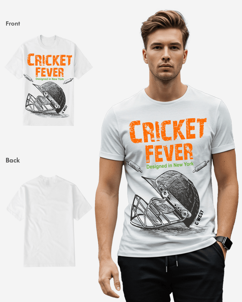 G West Cricket Fever T-Shirt: Gwdtbas2406 - 2 Colors