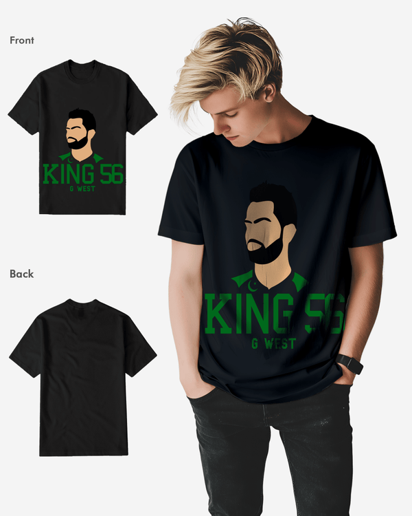 G West Cricket King 56 Black T-Shirt