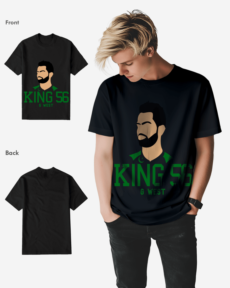 G West Cricket King 56 Black T-Shirt