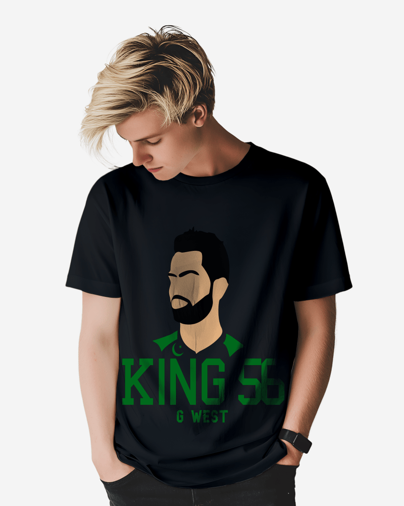 G West Cricket King 56 Black T-Shirt