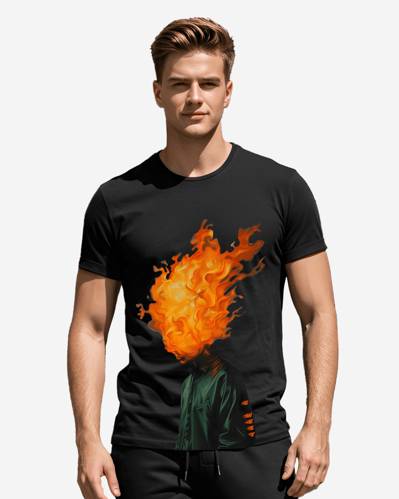 G West Flame Head Black tee