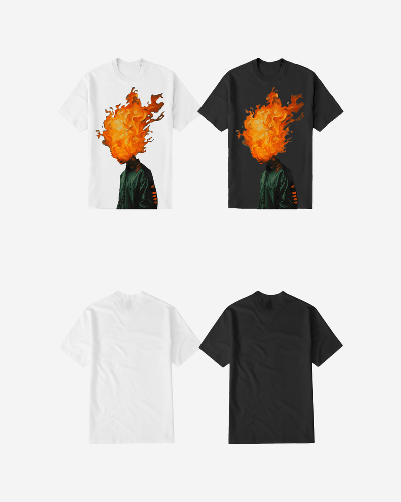 G West Flame Head Black tee