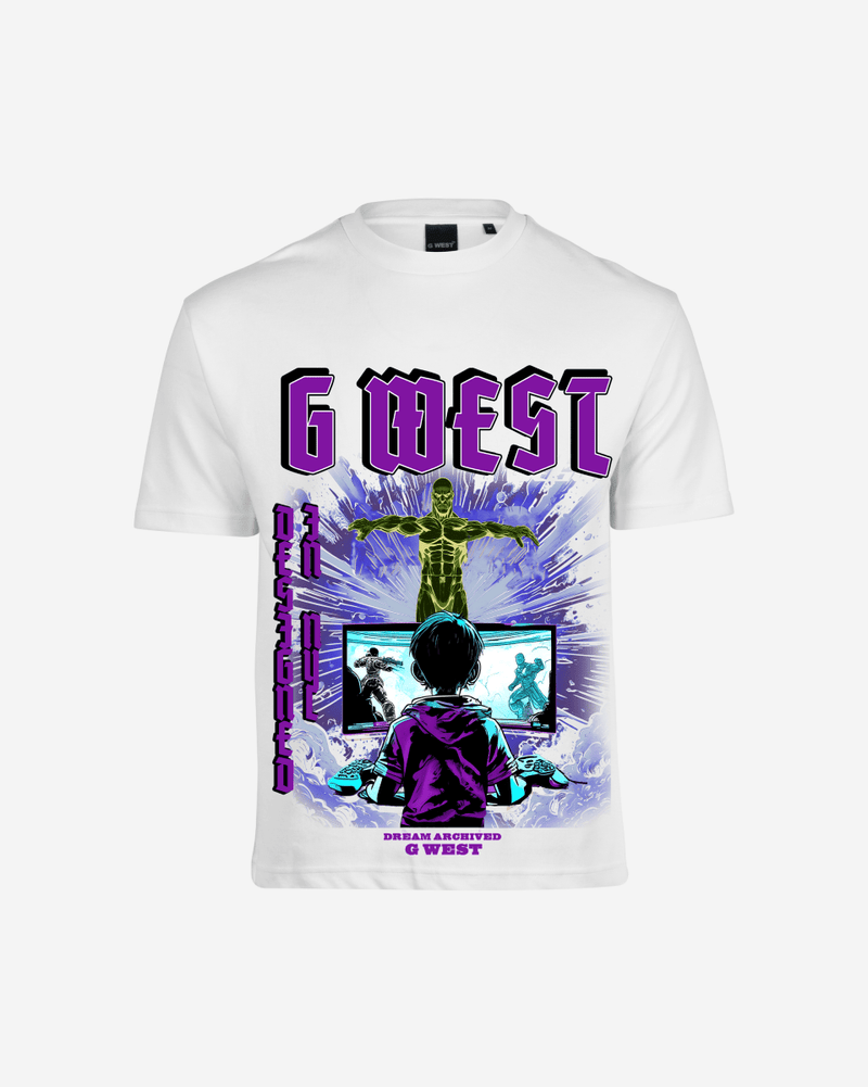 G West Game of G Baby Blue Black Oversized Tee