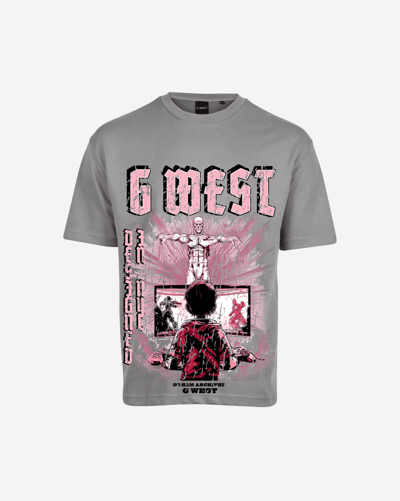 G West Game of G Baby Blue Black Oversized Tee