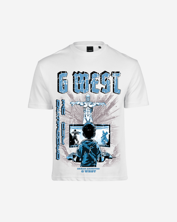 G West Game of G Baby Blue Black Oversized Tee