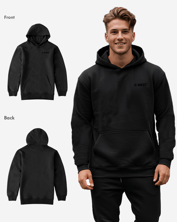 G WEST MENS PULLOVER HOODIE WITH LOGO : GWHDL7002 - 13 COLORS