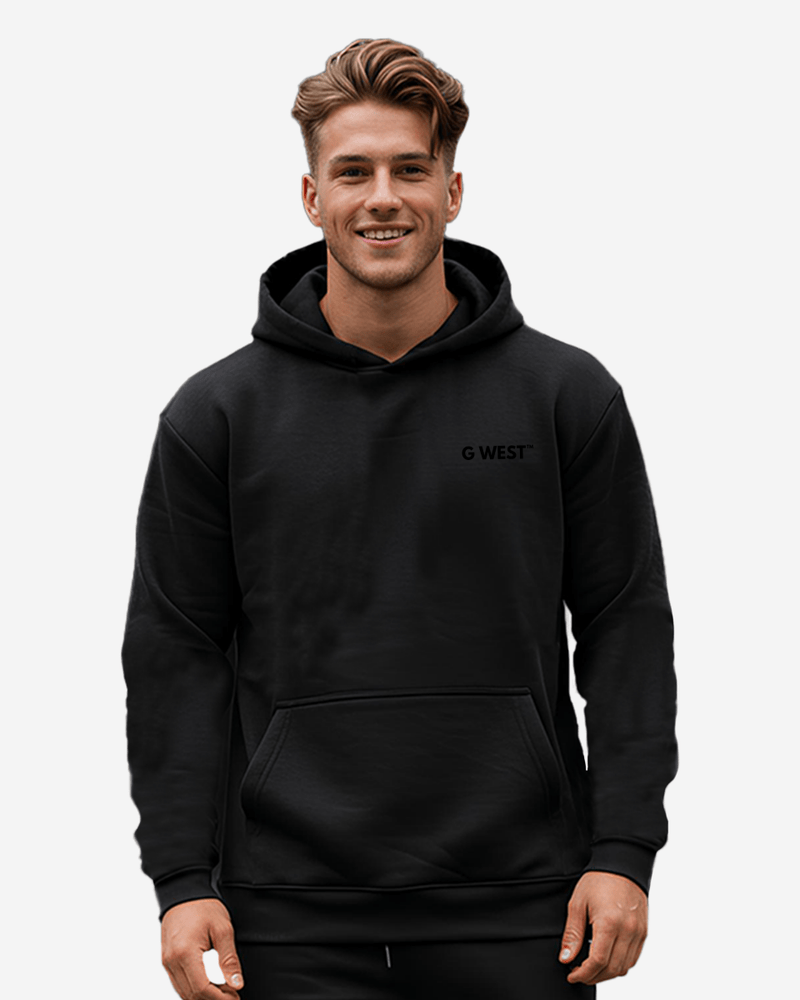 G WEST MENS PULLOVER HOODIE WITH LOGO : GWHDL7002 - 13 COLORS