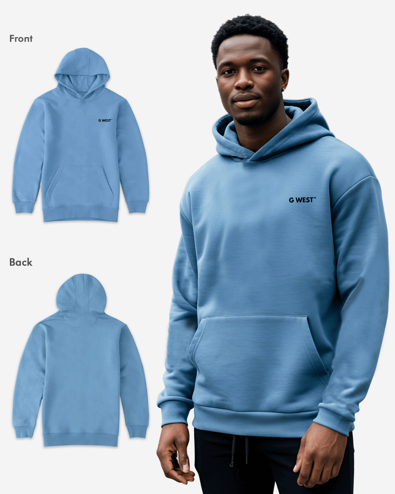 G WEST MENS PULLOVER HOODIE WITH LOGO : GWHDL7002 - 13 COLORS