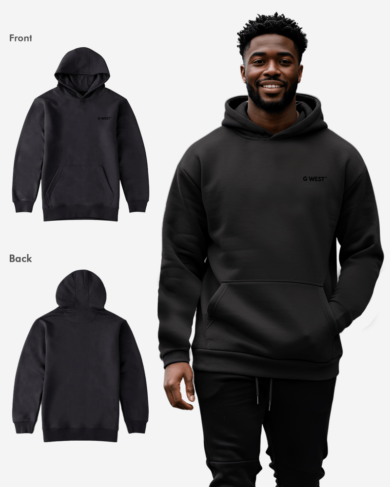 G WEST MENS PULLOVER HOODIE WITH LOGO : GWHDL7002 - 13 COLORS