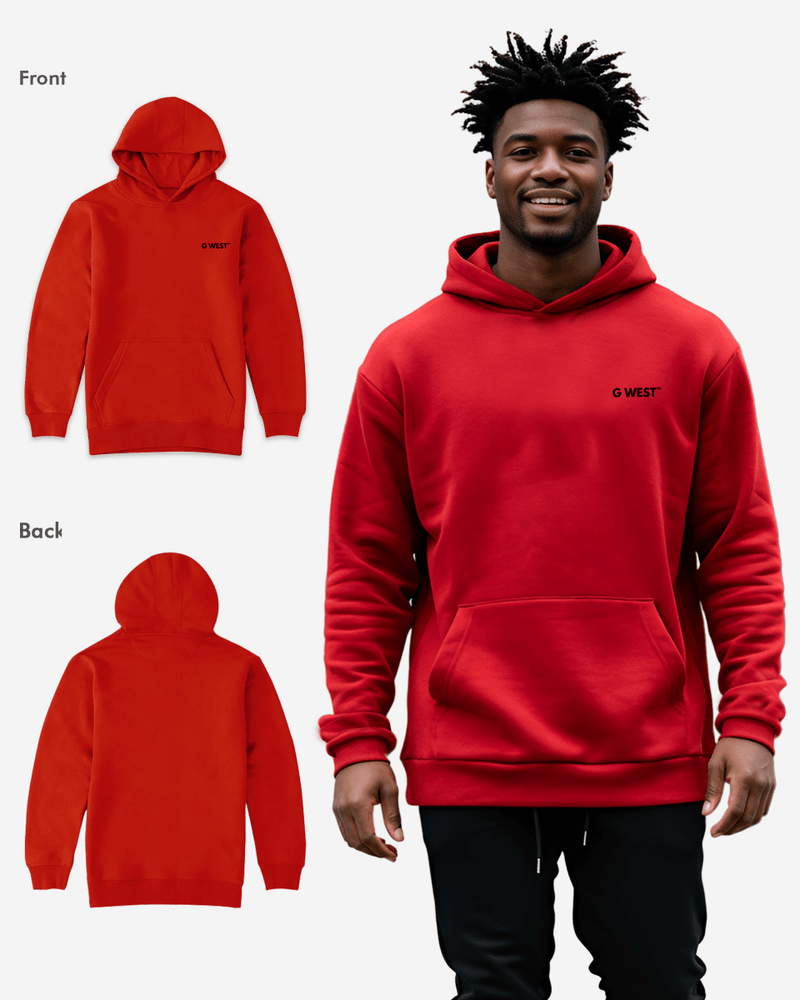G WEST MENS PULLOVER HOODIE WITH LOGO : GWHDL7002 - 13 COLORS