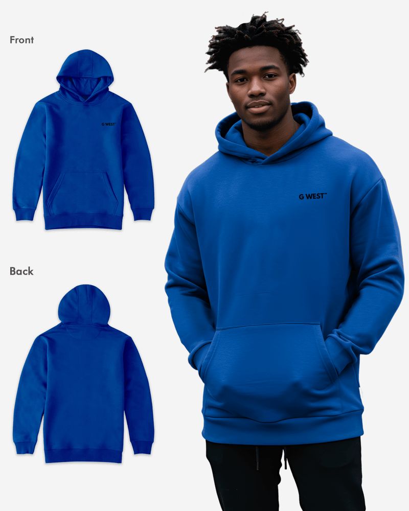 G WEST MENS PULLOVER HOODIE WITH LOGO : GWHDL7002 - 13 COLORS