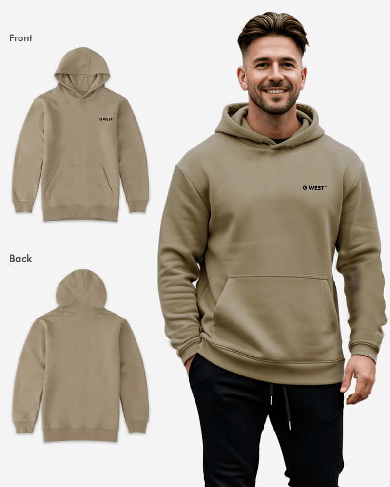 G WEST MENS PULLOVER HOODIE WITH LOGO : GWHDL7002 - 13 COLORS