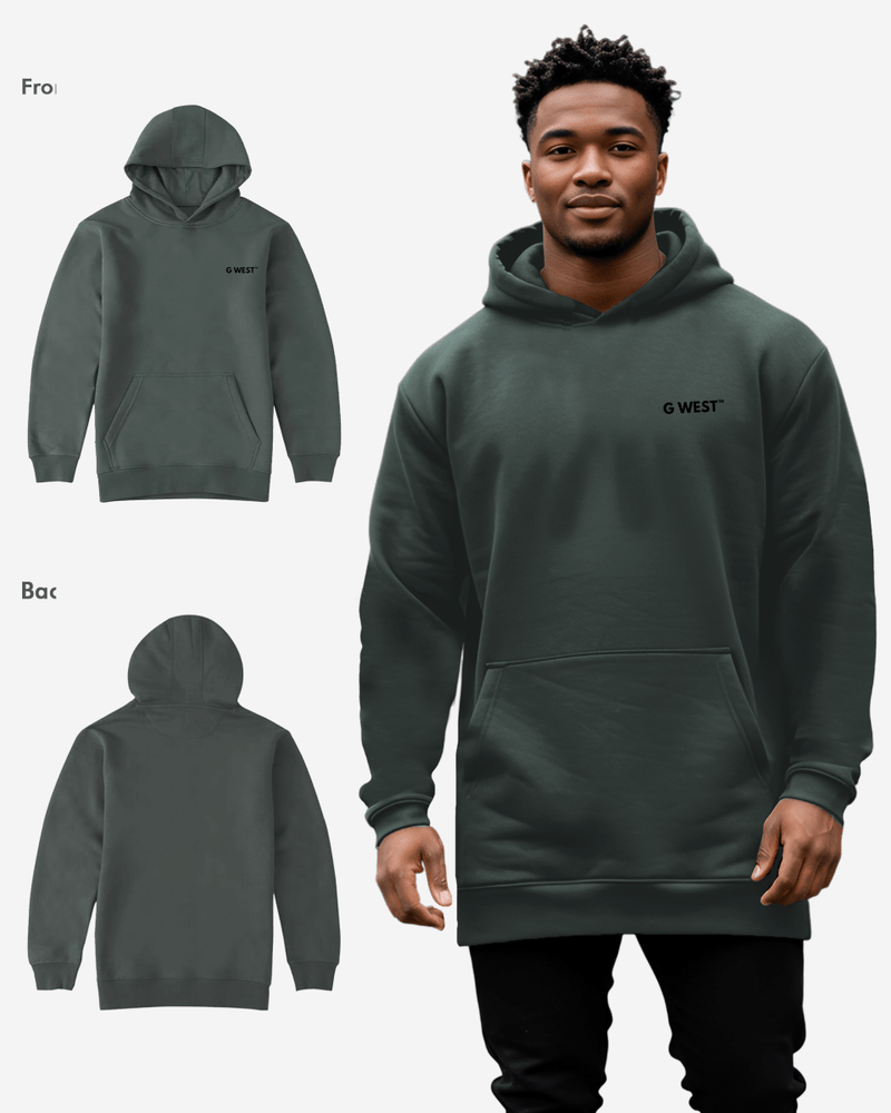 G WEST MENS PULLOVER HOODIE WITH LOGO : GWHDL7002 - 13 COLORS
