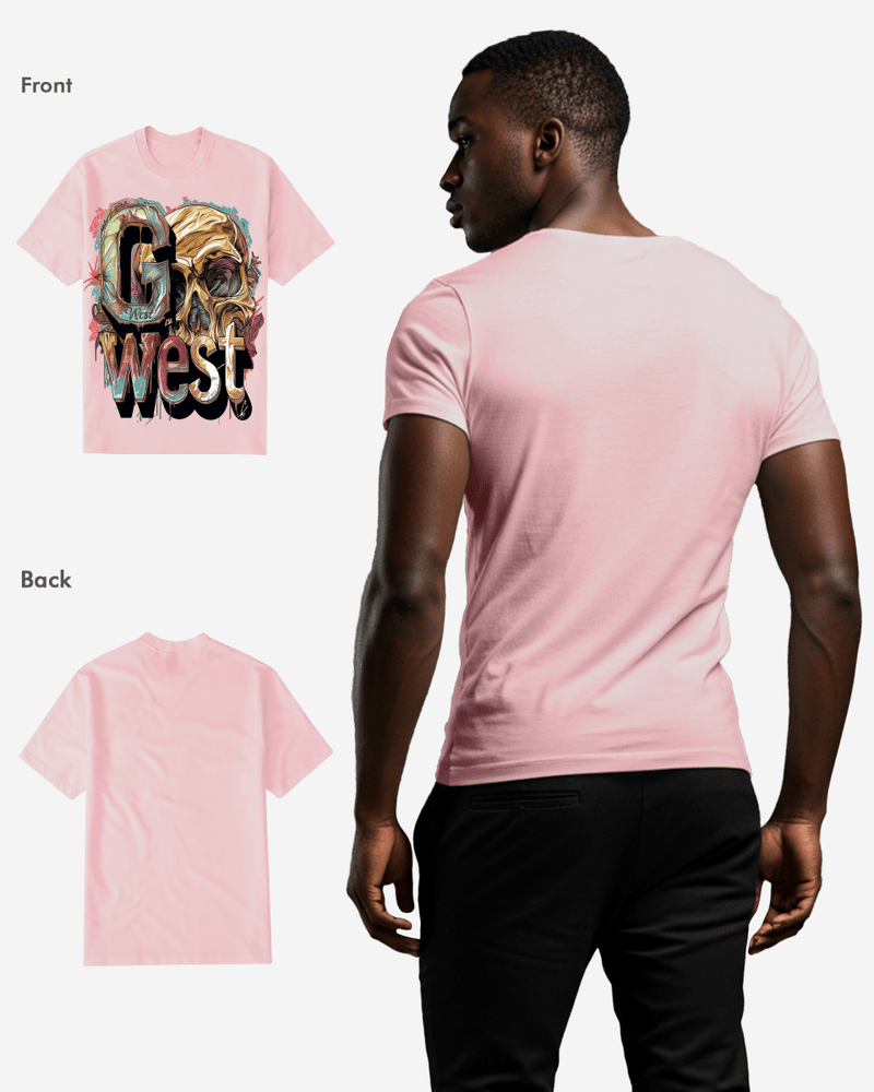 G WEST multicolor skull TEE