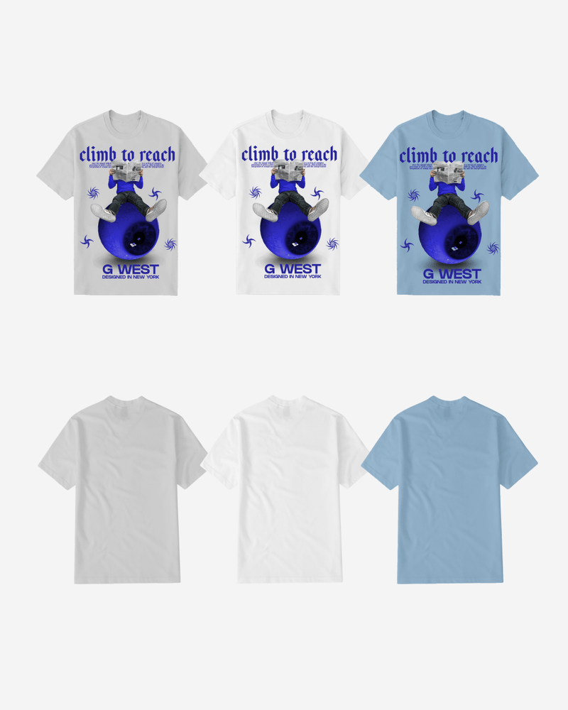 G West News Paper light Blue Tee