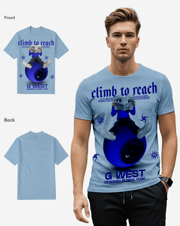 G West News Paper light Blue Tee