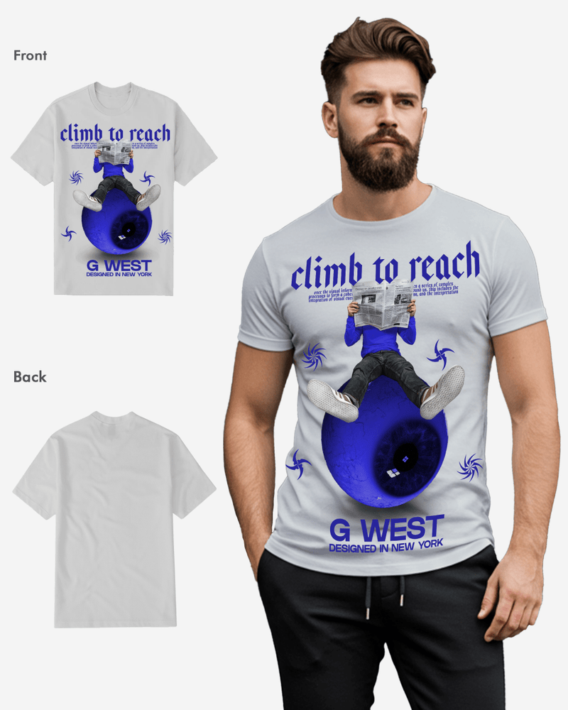 G West News Paper light Blue Tee