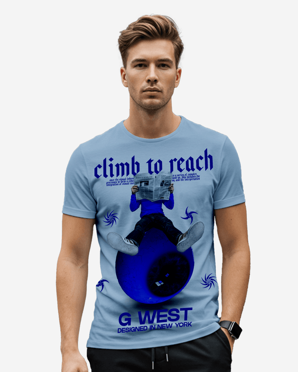 G West News Paper light Blue Tee