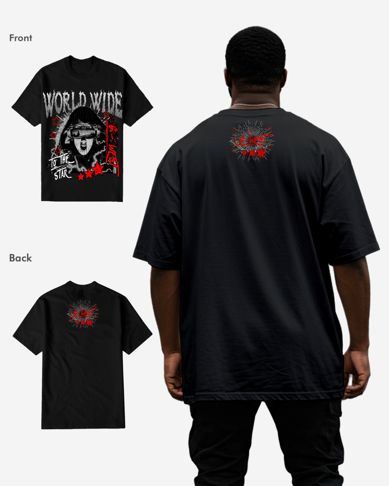 G WEST OLD WORLD WIDE STAR T SHIRT Big and Tall