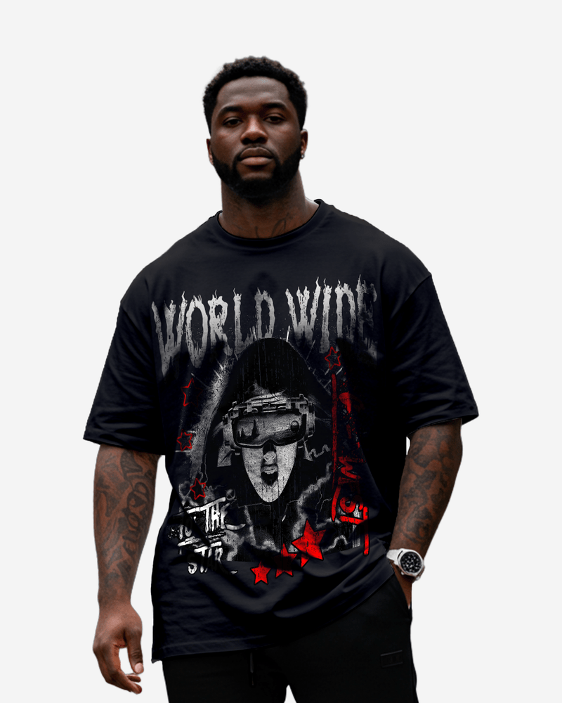 G WEST OLD WORLD WIDE STAR T SHIRT Big and Tall
