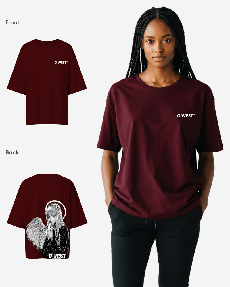 G West Oversized Angel Girl Tee -WOMEN