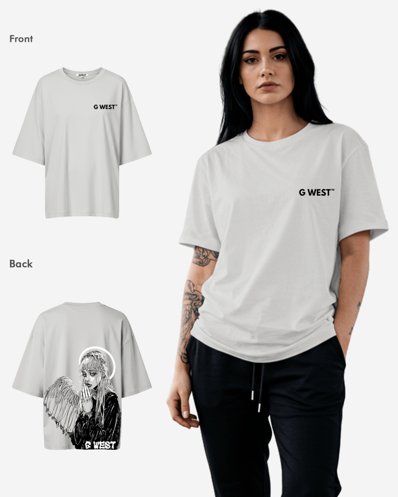G West Oversized Angel Girl Tee -WOMEN