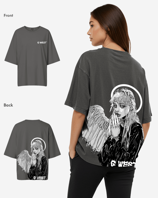 G West Oversized Angel Girl Tee -WOMEN