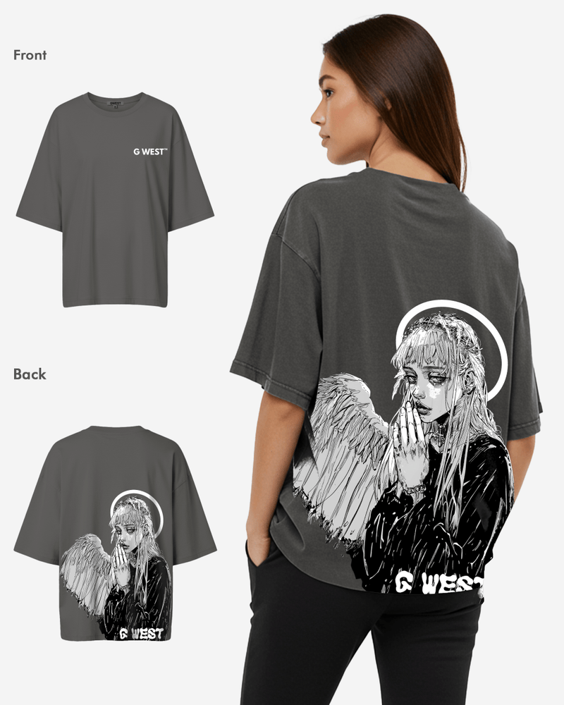 G West Oversized Angel Girl Tee -WOMEN