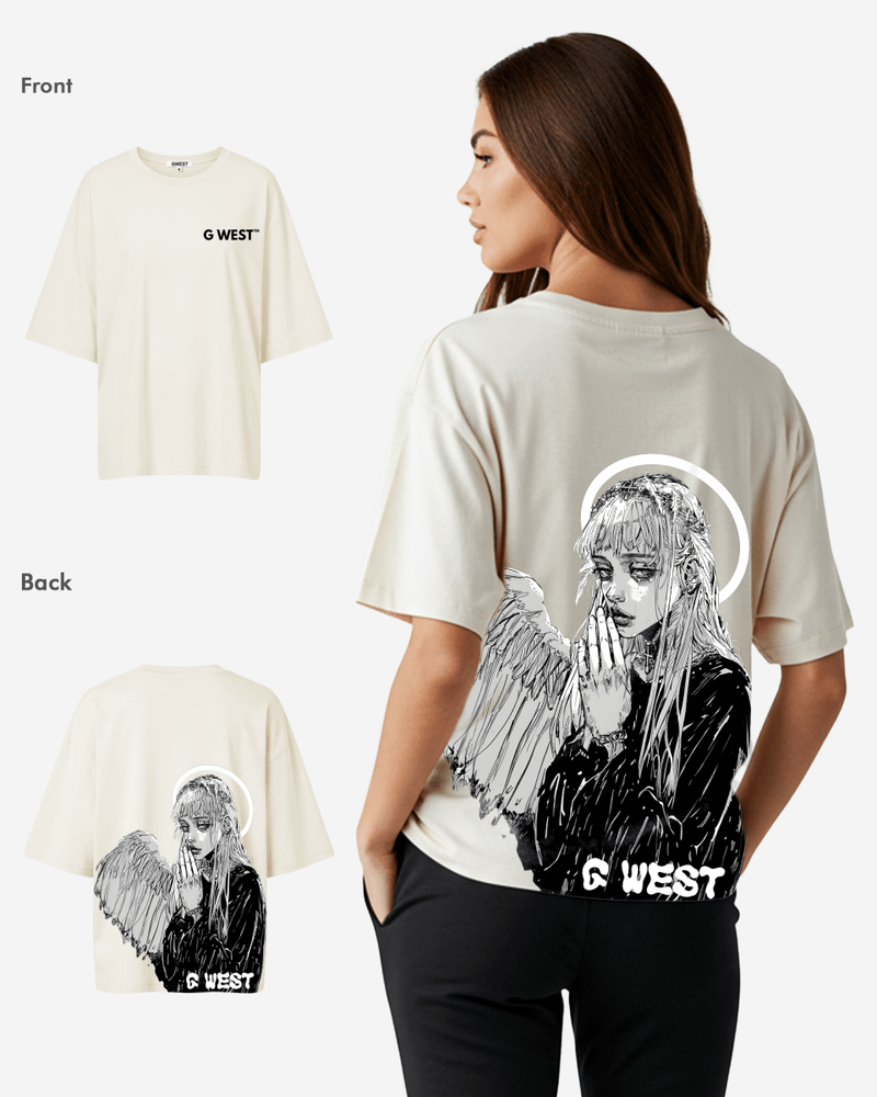 G West Oversized Angel Girl Tee -WOMEN