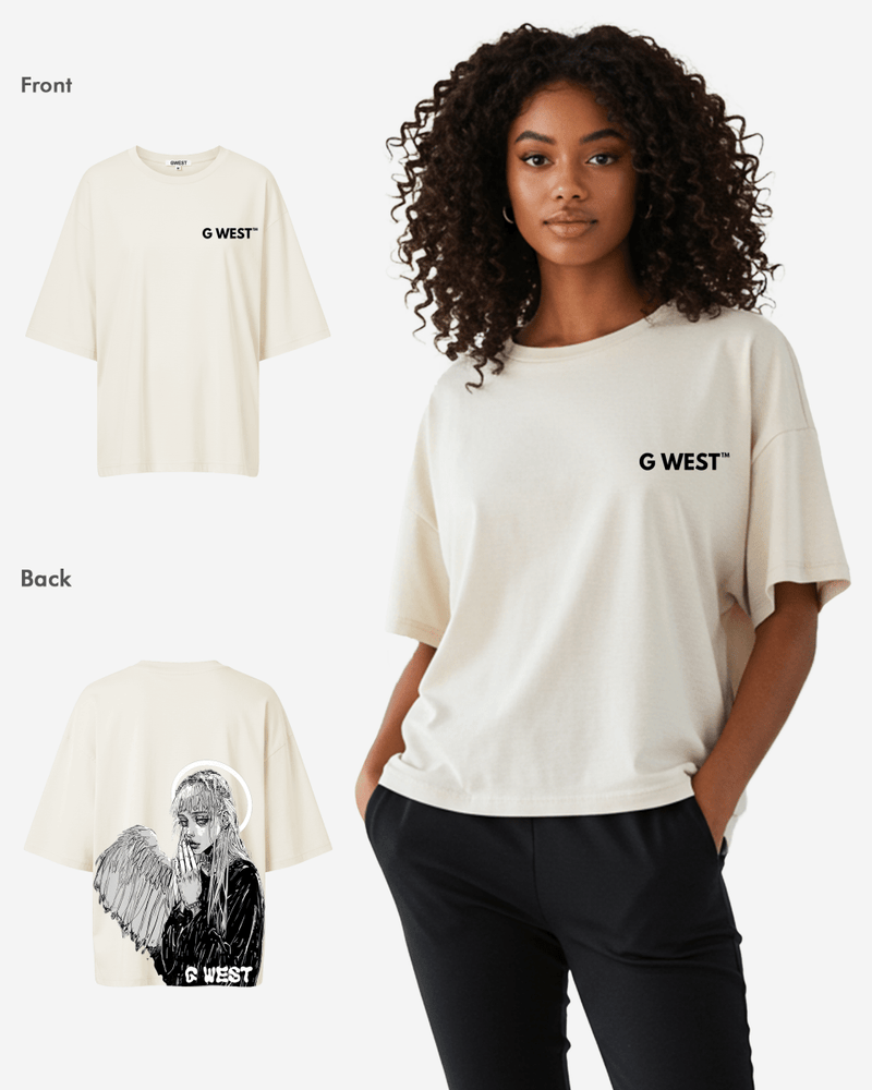 G West Oversized Angel Girl Tee -WOMEN