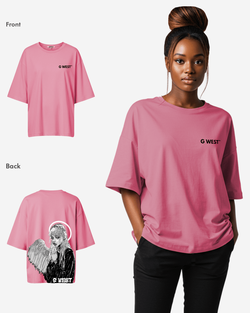 G West Oversized Angel Girl Tee -WOMEN