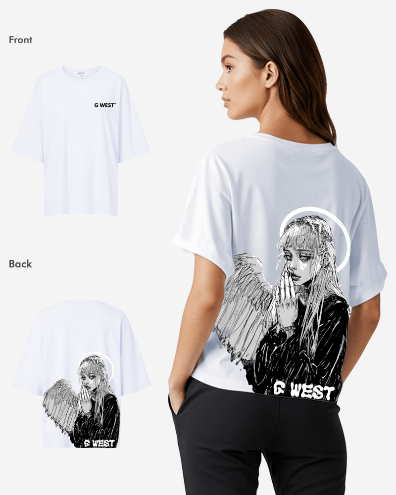 G West Oversized Angel Girl Tee -WOMEN
