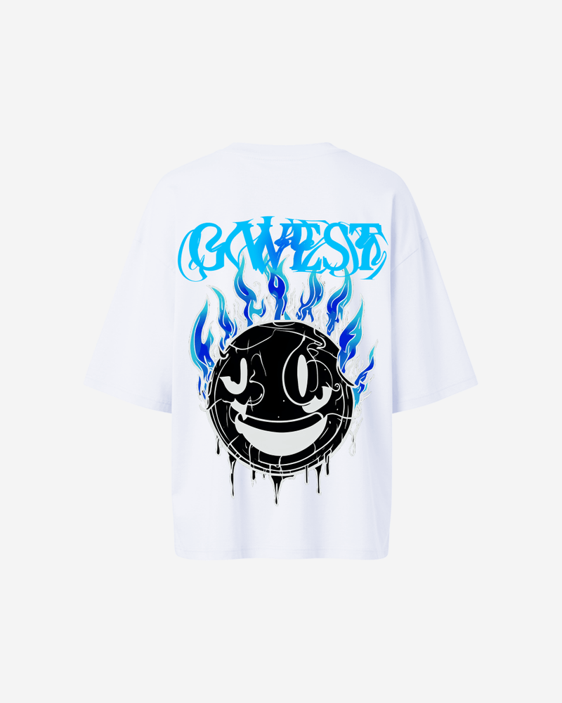 G West Oversized Aqua Smile Tee - WOMEN