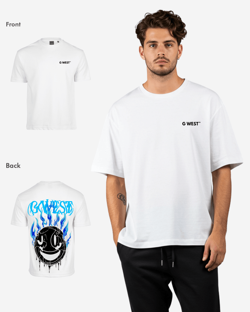 G West Oversized Aqua Smile Tee