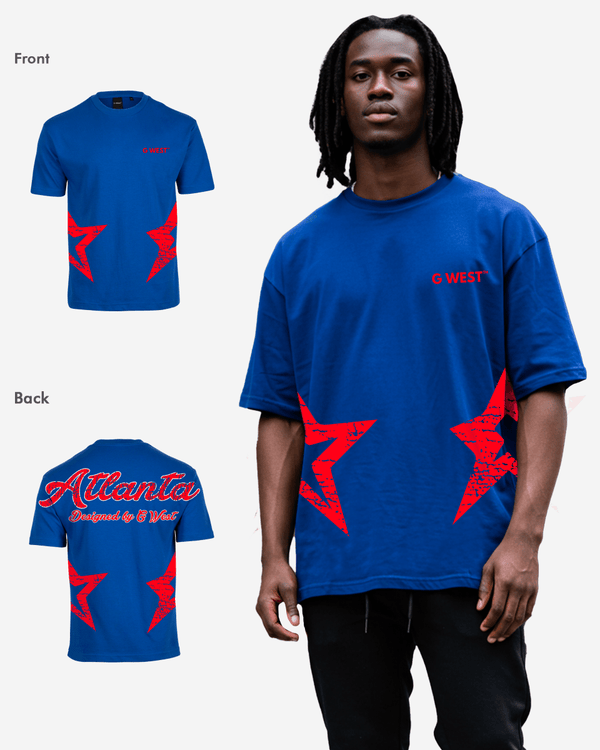 G West Oversized Atlanta Logo Royal Tee