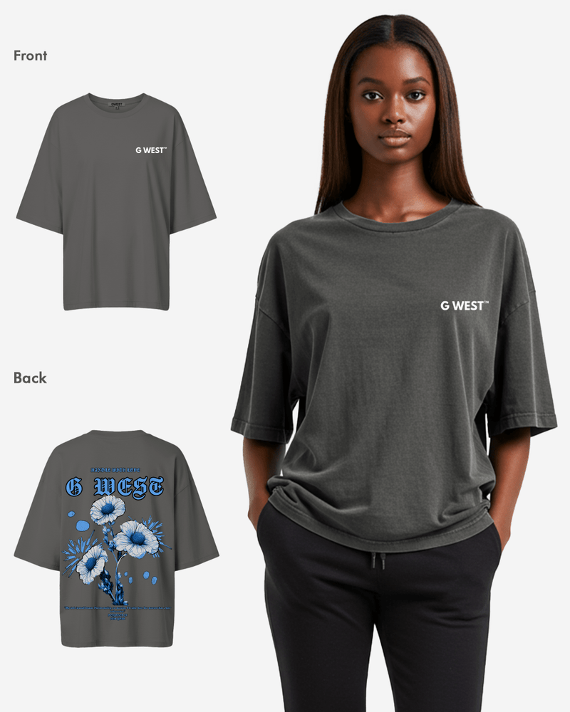G West Oversized Blue Garden Tee - WOMEN